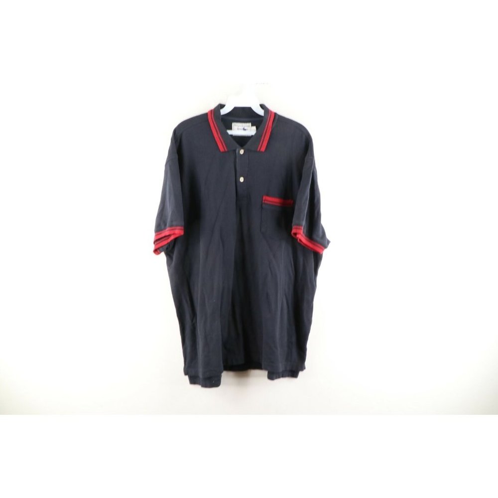 Guideboat Co Reliance Garments Mens 2XL Striped Short Sleeve Pocket Polo Shirt